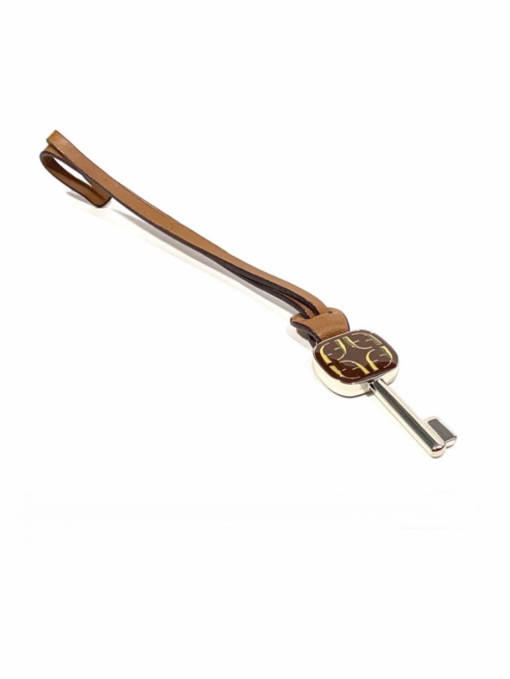 Fossil Purse Key Charm On Brown Leather